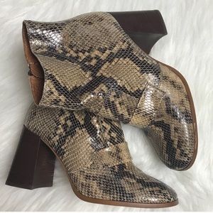 Top shop snakeskin heeled booties